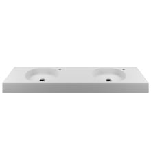 Arki 1800mm Matte White Wall Hung Double Basin with Overflow
